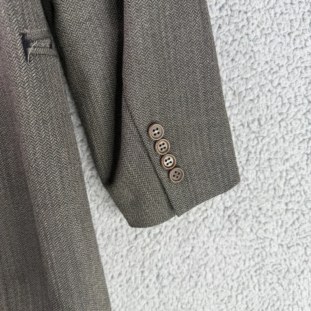 Canali Suit Men 56 XL Brown Wool 3-Button Pleated Cuffed Made in Italy Birdseye